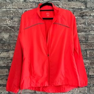 Reebok playdry neon orange lightweight jacket. Perfect for running esp at night